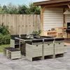 Image de vidaXL Ensemble à Manger de Jardin avec Coussins 11 pcs, Chaises et Table de Patio, Meubles de Terrasse Extérieur, Gris 3210611