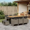 Image de vidaXL 11-delige Tuinset met kussens poly rattan grijs3210614