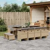 Image de Salon de jardin Vidaxl rotin beige 13 pieces 220.0 x 106 x 73 cm
