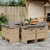 Image de vidaXL Ensemble à Manger de Jardin avec Coussins 9 pcs, Table et Chaise de Terrasse, Meubles de Patio, Mobilier d'Extérieur, 3210660