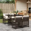 Image de vidaXL Ensemble à manger de jardin 5 pcs et coussins marron poly rotin 3210717