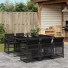 Image de vidaXL Ensemble à manger de jardin coussins 7 pcs noir résine tressée 3210727
