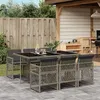 Image de vidaXL Ensemble à manger de jardin et coussins 7 pcs gris rotin 3210728