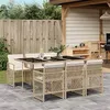 Image de vidaXL Ensemble à manger de jardin et coussins 7 pcs beige poly rotin 3210730