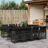 Image de vidaXL Ensemble à manger de jardin 9pcs coussins noir résine tressée 3210739