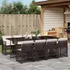 Image de vidaXL Ensemble à manger de jardin et coussins 9 pcs marron poly rotin 3210741