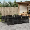 Image de vidaXL Ensemble à manger de jardin 11 pcs coussins noir résine tressée 3210751