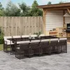 Image de vidaXL Ensemble à manger de jardin et coussins 11 pcs marron rotin 3210753