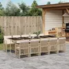 Image de vidaXL Ensemble à manger de jardin et coussins 11 pcs beige poly rotin 3210754