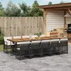 Image de vidaXL 11-delige Tuinset met kussens poly rattan zwart3210759