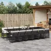 Image de vidaXL Ensemble à manger de jardin 13 pcs coussins noir résine tressée 3210762