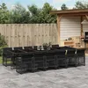 Image de vidaXL Ensemble à manger de jardin 13 pcs coussins noir résine tressée 3210763