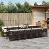 Image de vidaXL Ensemble à manger de jardin avec coussins 13 pcs marron rotin 3210765