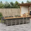 Image de vidaXL Ensemble à manger de jardin coussins 13 pcs gris résine tressée 3210770