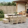 Image de vidaXL Ensemble à manger de jardin et coussins 11 pcs beige poly rotin, ensemble à manger d'extérieur, meuble à manger de 3210790