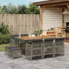 Image de vidaXL Ensemble à manger de jardin 11pcs avec coussins gris poly rotin, ensemble à manger d'extérieur, meuble à manger de 3210794