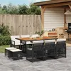 Image de vidaXL 11-delige Tuinset met kussens poly rattan zwart3210795