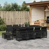Image de vidaXL Ensemble à manger de jardin 13 pcs coussins noir résine tressée, ensemble à manger d'extérieur, meuble à manger de 3210799