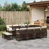 Image de vidaXL Ensemble à manger de jardin avec coussins 13 pcs marron rotin, ensemble à manger d'extérieur, meuble à manger de 3210801