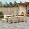 Image de vidaXL Ensemble à manger de jardin et coussins 15 pcs beige, ensemble à manger d'extérieur, meuble à manger de jardin 3210814