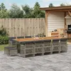 Image de vidaXL Ensemble à manger de jardin 15 pcs coussins gris résine tressée, ensemble à manger d'extérieur 3210818
