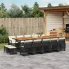 Image de vidaXL 15-delige Tuinset met kussens poly rattan zwart3210819
