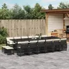 Image de vidaXL Ensemble à manger de jardin 17 pcs coussins noir résine tressée, ensemble à manger d'extérieur, meuble à manger 3210822