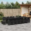 Image de vidaXL Ensemble à manger de jardin 17 pcs coussins noir résine tressée, ensemble à manger d'extérieur, meuble à manger 3210823