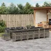 Image de vidaXL Ensemble à manger de jardin 17 pcs et coussins résine tressée, ensemble à manger d'extérieur 3210824