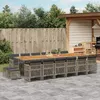 Image de vidaXL Ensemble à manger de jardin 17 pcs et coussins résine tressée, ensemble à manger d'extérieur 3210830