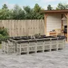 Image de vidaXL 17-delige Tuinset met kussens poly rattan lichtgrijs3210887