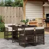 Image de Salon de jardin GENERIQUE 4 personnes 5 pieces marron 110 x 106 x 73 cm resine tressee