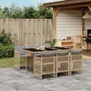 Image de vidaXL Ensemble à Manger de Jardin avec Coussins 7 pcs, Table et Chaises à Dossier Rabattable, Meubles d'Extérieur Patio 3210912