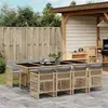 Image de vidaXL Ensemble à Manger de Jardin avec Coussins 9 pcs, Table et Chaises à Dossier Rabattable, Meubles d'Extérieur Patio 3210924