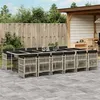 Image de vidaXL 13-delige Tuinset met kussens poly rattan lichtgrijs3210947