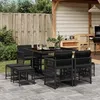 Image de Salon de jardin vidaxl rotin noir 9 pieces 110 x 106 x 73 cm