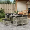 Image de vidaXL Ensemble à Manger de Jardin avec Coussins 9 pcs, Table et Chaise de Terrasse, Meubles de Patio, Mobilier d'Extérieur, 3210959