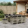 Image de vidaXL Ensemble à Manger de Jardin avec Coussins 11 pcs, Table et Chaise de Terrasse, Meubles de Patio, Mobilier 3210971