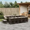 Image de Salon de jardin Vidaxl rotin marron 15 pieces