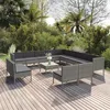 Image de Salon de jardin vidaxl rotin noir 17 pieces 46 x 46 cm
