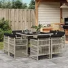 Image de vidaXL Ensemble à Manger de Jardin avec Coussins 9 pcs, Table et Chaise de Terrasse, Meubles de Patio, Mobilier d'Extérieur, 3211019