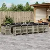 Image de vidaXL 17-delige Tuinset met kussens poly rattan lichtgrijs3211067