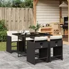 Image de vidaXL Ensemble à Manger de Jardin Coussins 5 pcs, Chaises à Manger avec Accoudoirs, Ensemble de Meubles avec Table, 3211074