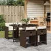 Image de vidaXL Ensemble à Manger de Jardin et Coussins 5 pcs, Chaises à Manger avec Accoudoirs, Ensemble de Meubles avec Table, 3211077