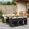 Image de vidaXL Ensemble à Manger de Jardin Coussins 7pcs, Chaises à Manger avec Accoudoirs, Ensemble de Meubles avec Table, Moderne, 3211095