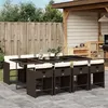 Image de vidaXL Ensemble à Manger de Jardin et Coussins 9 pcs, Chaises à Manger avec Accoudoirs, Ensemble de Meubles avec Table, 3211101