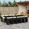 Image de vidaXL Ensemble à Manger de Jardin Coussins 11 pcs, Chaises à Manger avec Accoudoirs, Ensemble de Meubles avec Table, 3211110