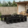 Image de vidaXL Ensemble à Manger de Jardin Coussins 11 pcs, Chaises à Manger avec Accoudoirs, Ensemble de Meubles avec Table, 3211111