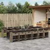 Image de vidaXL Ensemble à Manger de Jardin 13 pcs, Chaises à Manger avec Coussins, Ensemble de Meubles avec Table, Moderne, Gris 3211124