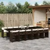Image de vidaXL Ensemble à Manger de Jardin avec Coussins 13 pcs, Table et Chaises à Dossier Rabattable, Meubles d'Extérieur Patio 3211125